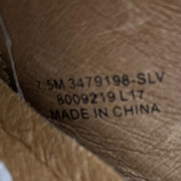 Frye Melanie Gore Perforated Mules Sz 7.5 Metallic Beige - Picture 4 of 7